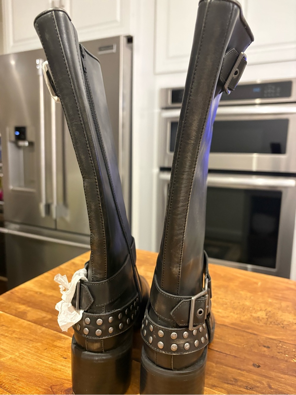 Lisa Vicky Classic Black Leather Mid-Calf Women's Riding Boots - Picture 5 of 7